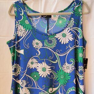 Ronni Nicole Blue Green Floral Paisley Maxi Dress Sleeveless Jersey Knit 170016